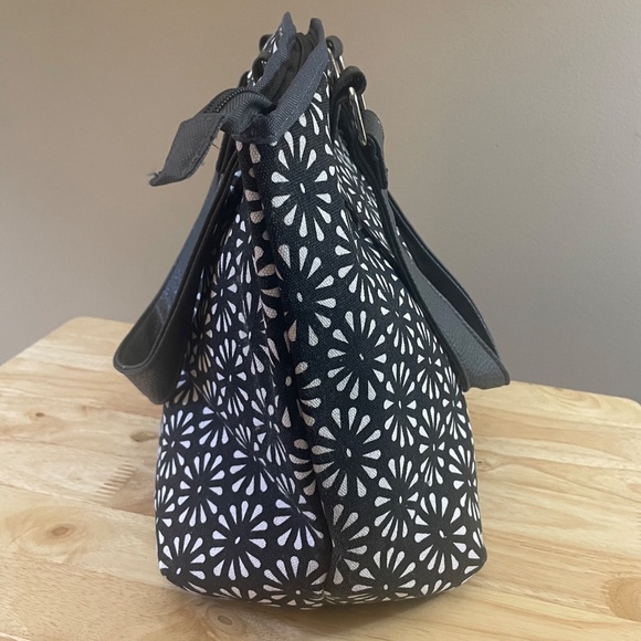 Fit & Fresh Lunch Bag Cooler Insulated Tote Zipper Double Handles Black Print - Picture 2 of 7